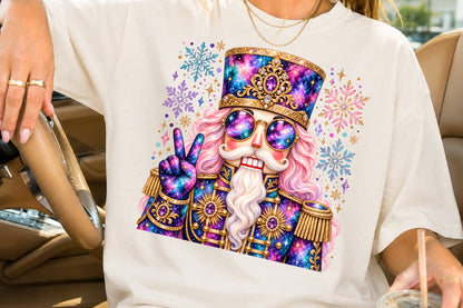 Christmas Galaxy Nutcracker PNG Cosmic Fantasy Soldier Sublimation Design