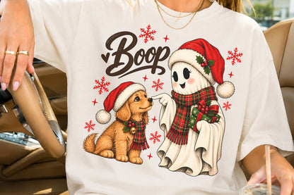 Christmas Ghost Boop Dog PNG