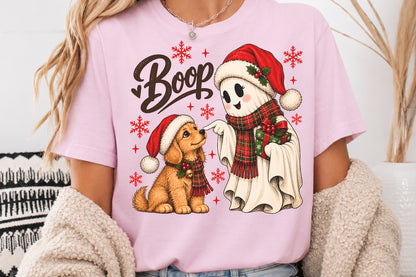 Christmas Ghost Boop Dog PNG