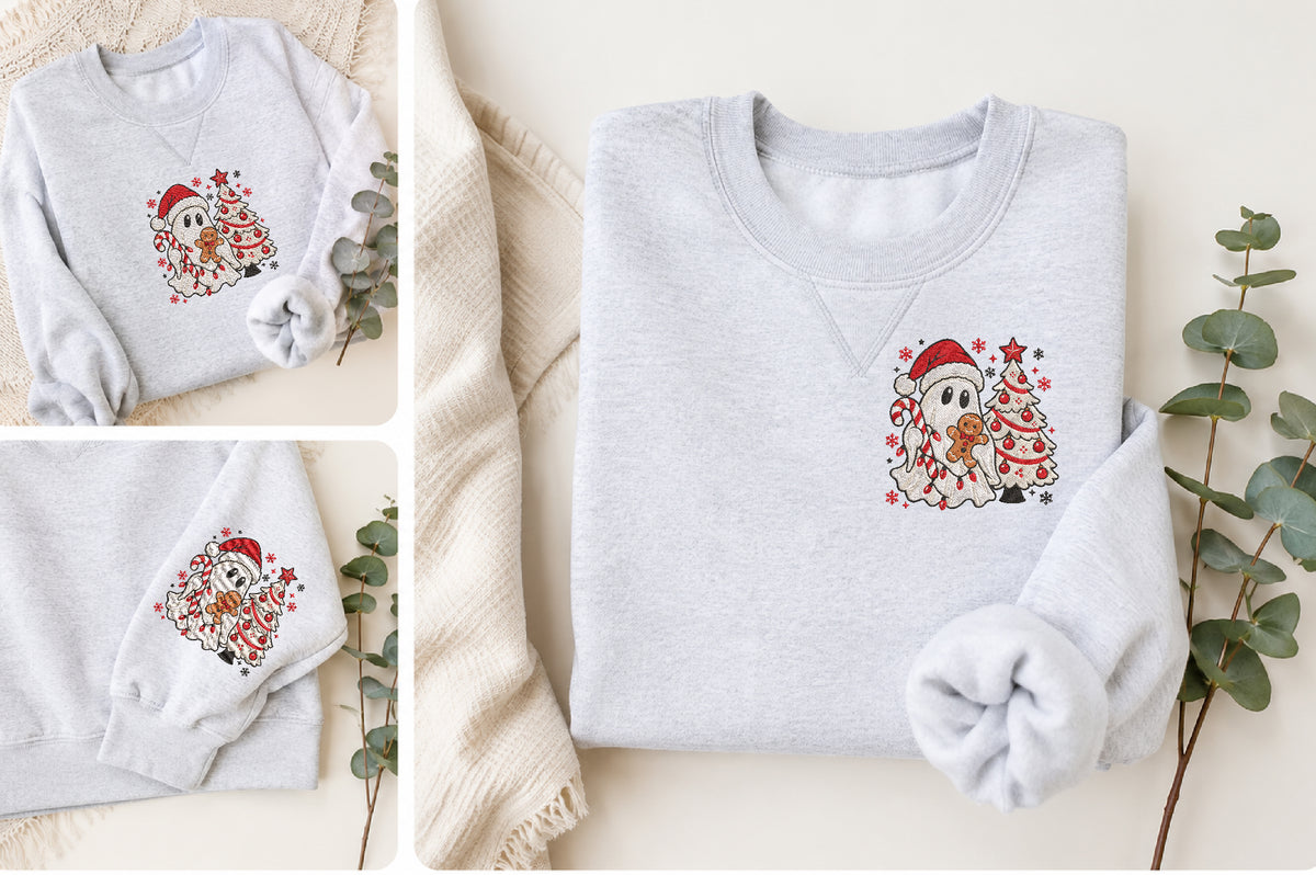 Christmas Ghost Embroidery Design