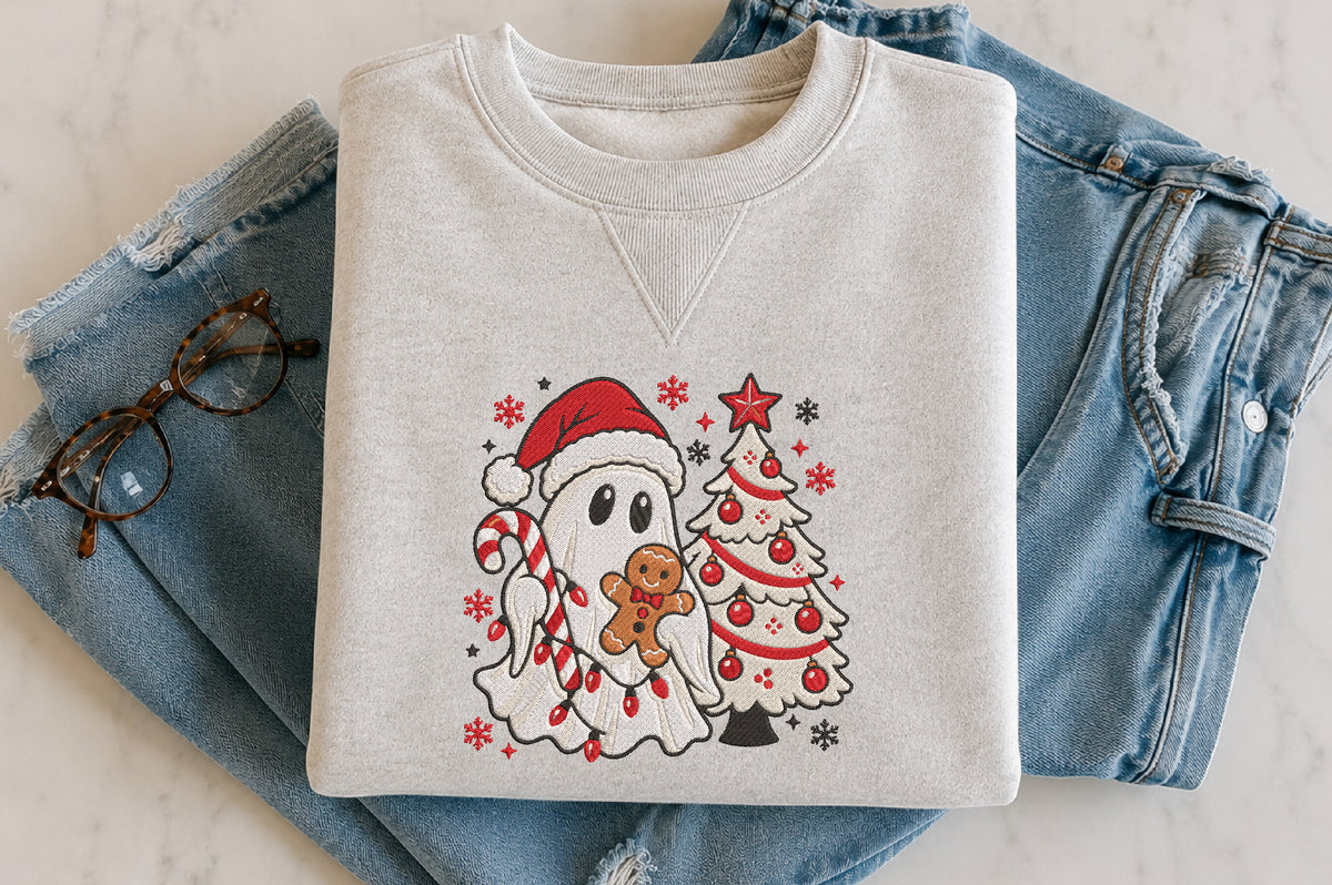 Christmas Ghost Embroidery Design