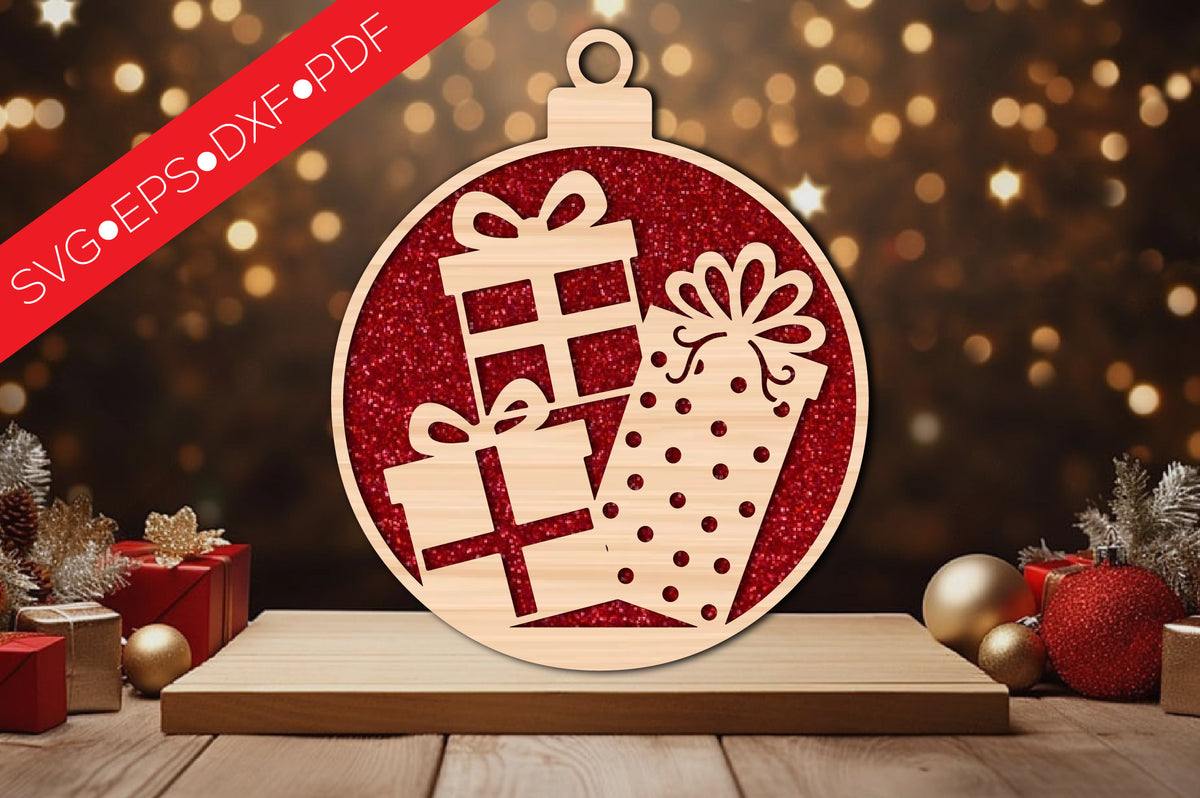 Christmas Gift Ornament SVG Laser Cut