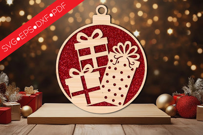 Christmas Gift Ornament SVG Laser Cut