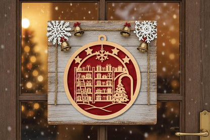 Christmas Gift Shop Ornament Laser Cut SVG