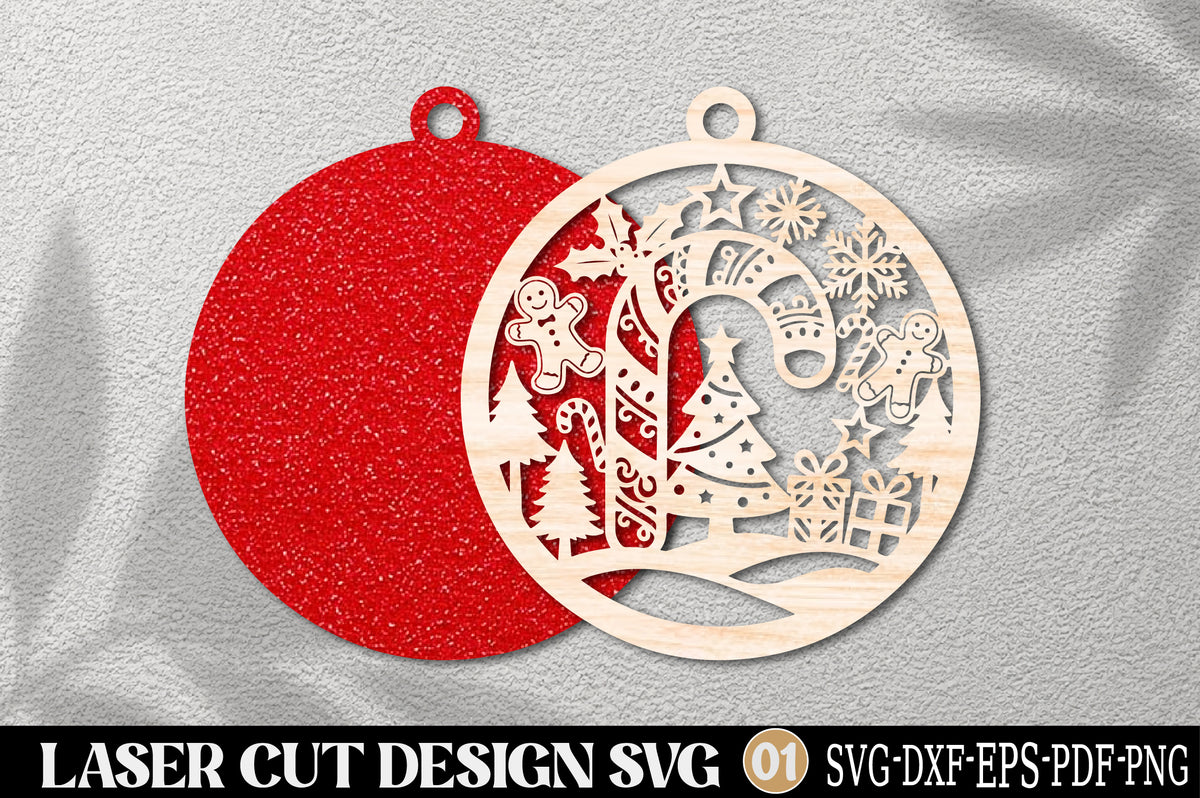 Christmas Gingerbread Ornament SVG | Gingerbread Christmas Laser Cut Design