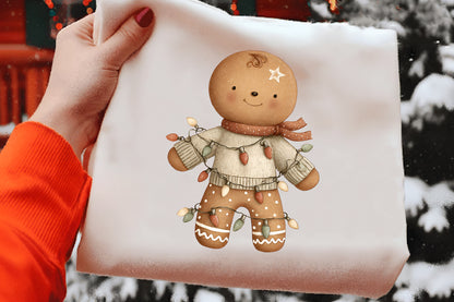 Christmas Gingerbread Man Clipart Bundle | Cute Watercolor Gingerbread Cookies PNG