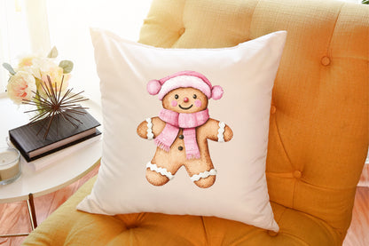 Christmas Gingerbread Man Watercolor Clipart PNG Bundle