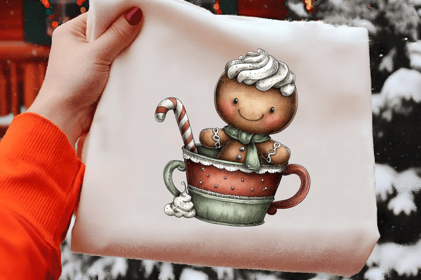 Christmas Gingerbread Man Clipart PNG Bundle | Cute Watercolor Holiday Gingerbread Cookies