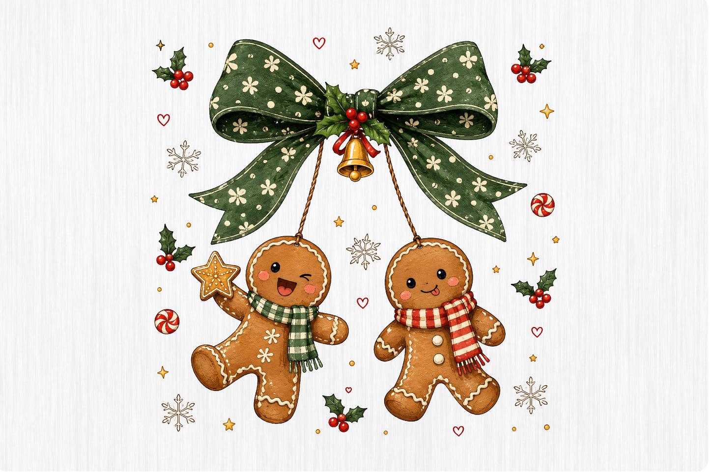 Christmas Gingerbread Man PNG Cute Gingerbread Cookie Ornament Sublimation Design