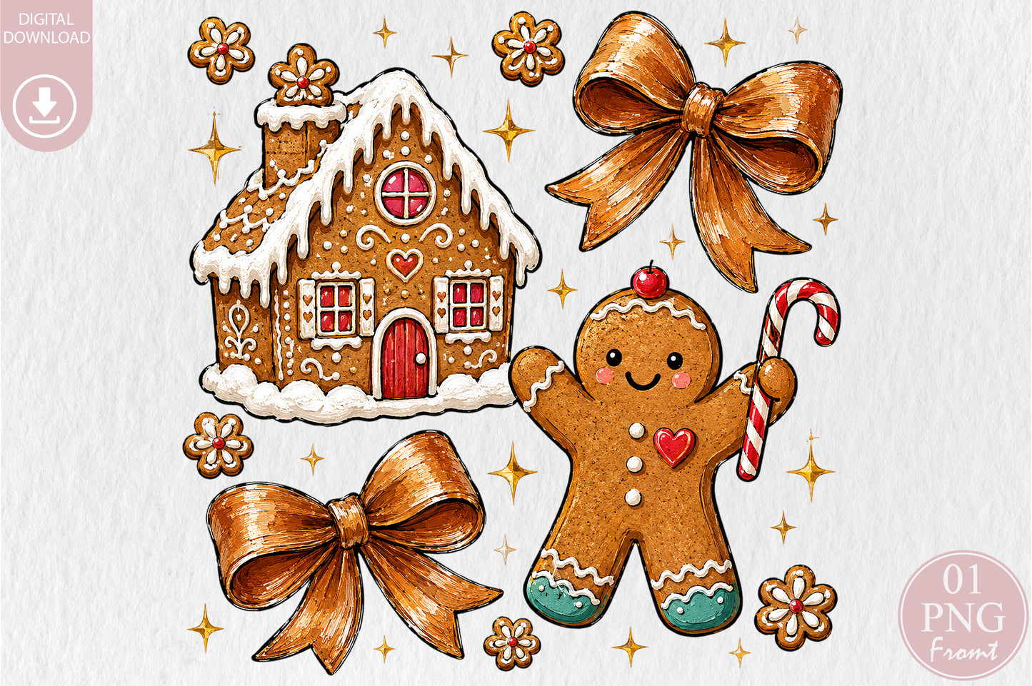 Christmas Gingerbread Man PNG Sublimation Design