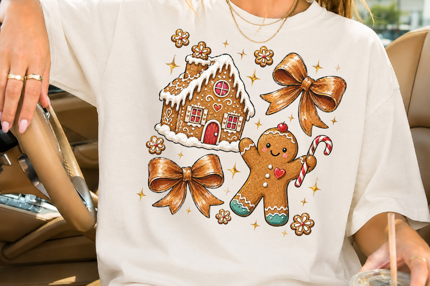 Christmas Gingerbread Man PNG Sublimation Design