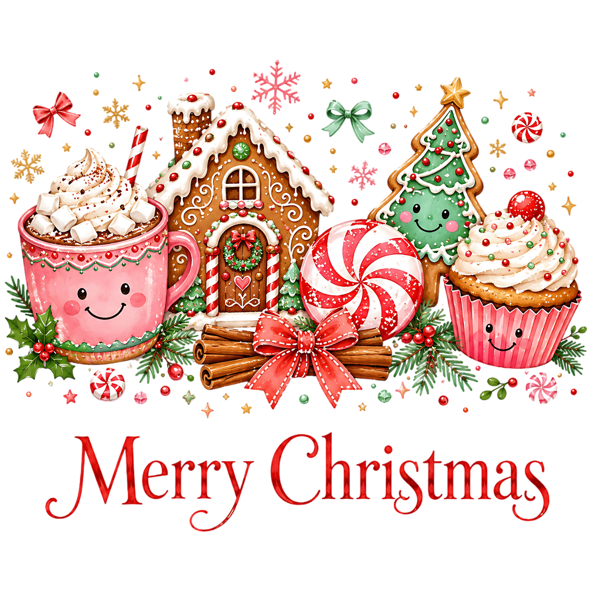 Merry Christmas Gingerbread Treats PNG