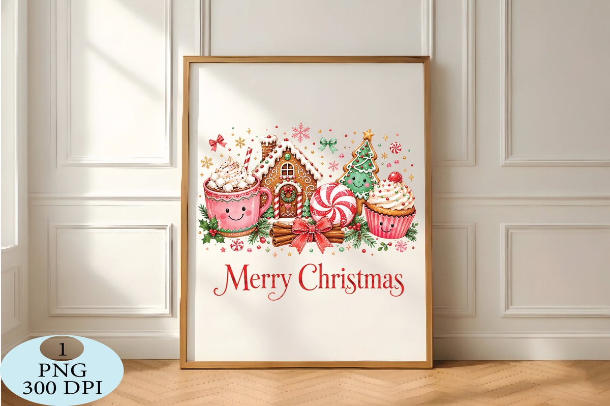 Merry Christmas Gingerbread Treats PNG