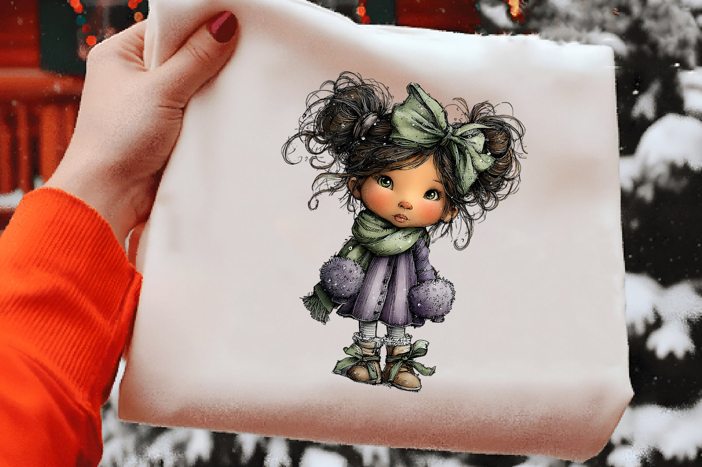 Christmas Girl PNG | Cute Winter Girl Christmas Clipart | 4 PNG