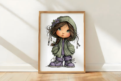 Christmas Girl PNG | Cute Winter Girl Christmas Clipart | 4 PNG