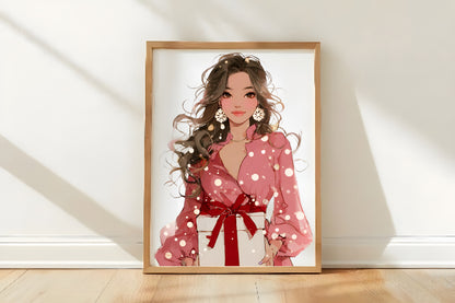 Christmas Girls Clipart Bundle PNG | Cute Watercolor Holiday Girls Clipart | Festive Winter Girls PNG