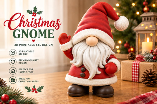 Christmas Gnome Figurine 3D STL File