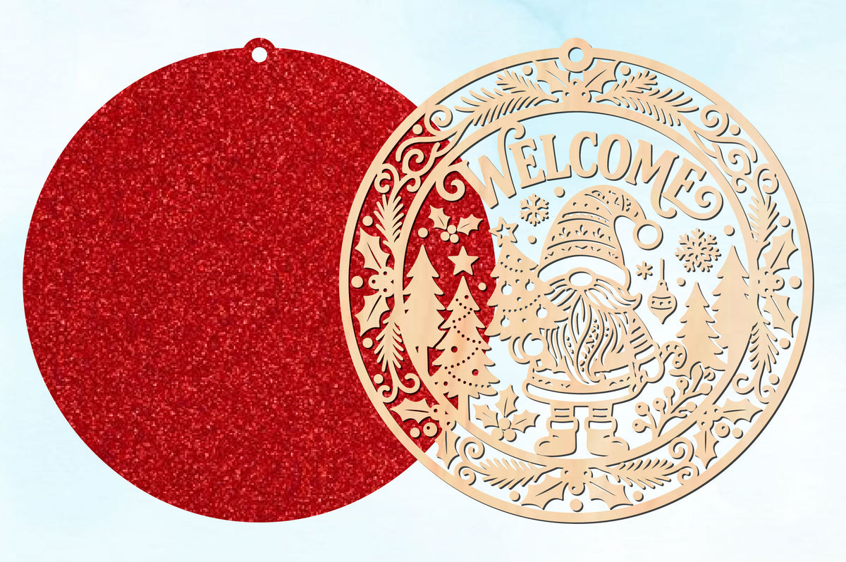 Christmas Gnome Welcome Laser Cut SVG