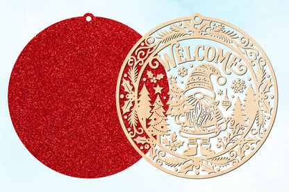 Christmas Gnome Welcome Laser Cut SVG