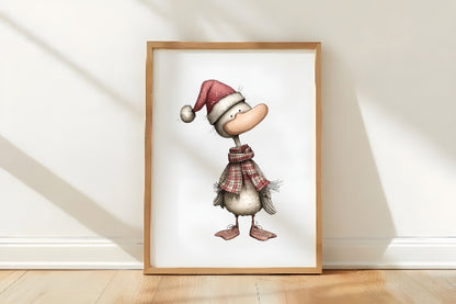 Christmas Goose Clipart PNG Bundle | Cute Watercolor Holiday Goose Clipart | Festive Christmas Goose PNG