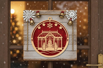 Christmas Greenhouse Ornament Laser Cut SVG