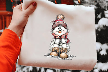Christmas Grumpy Snowman Clipart PNG Funny Winter