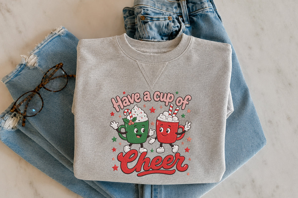 Christmas Have a Cup of Cheer Embroidery Design