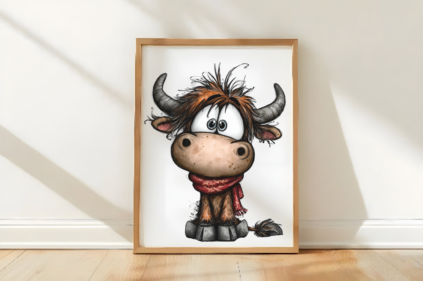 Christmas Highland Cow Clipart PNG Bundle | Cute Watercolor Holiday Highland Cow | Festive Farmhouse Cow PNG