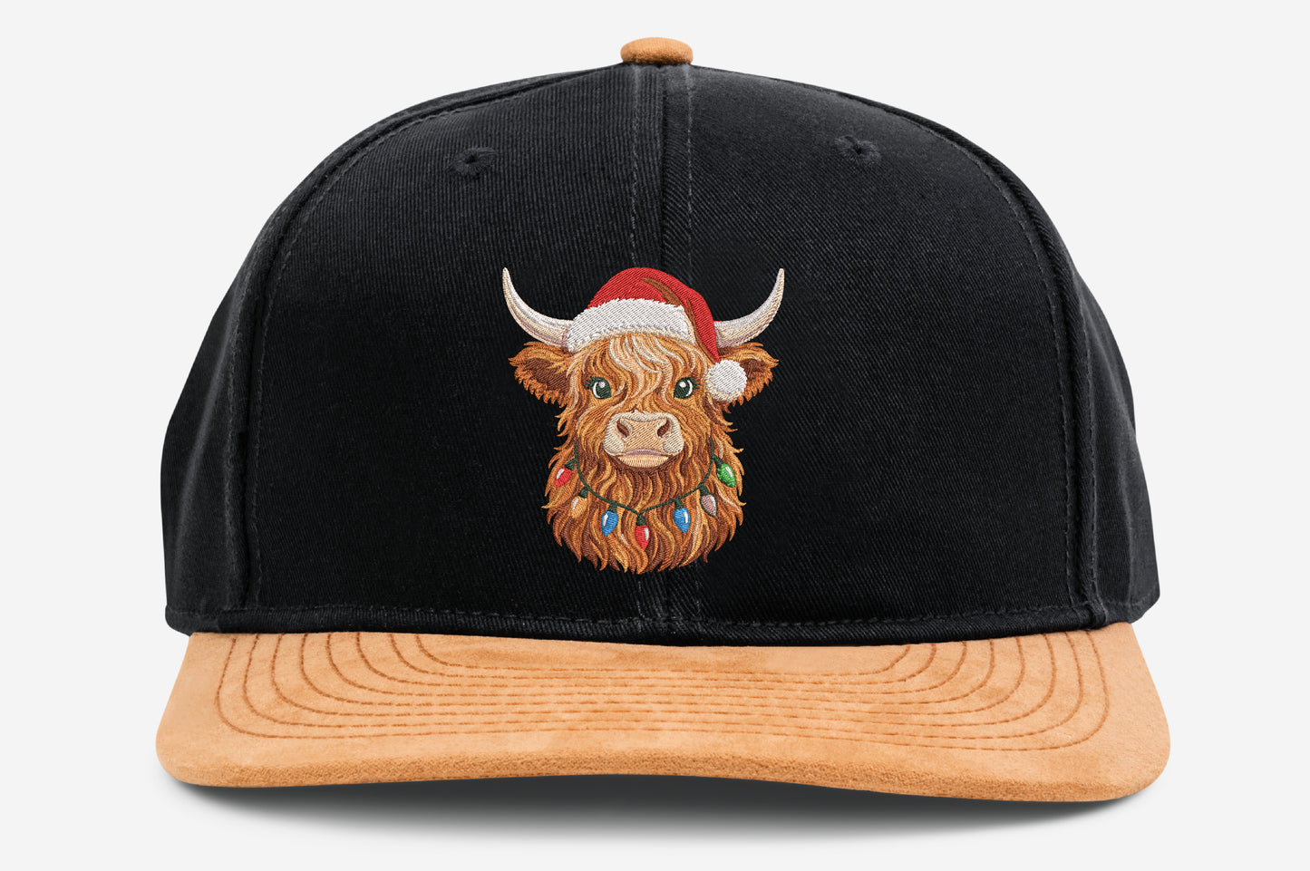 Christmas Highland Cow Embroidery Design – Cute Highland Cow Christmas Machine Embroidery Pattern, Festive Farmhouse Animal Embroidery Design