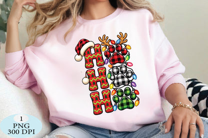 Christmas Ho Ho Ho Paw Prints PNG