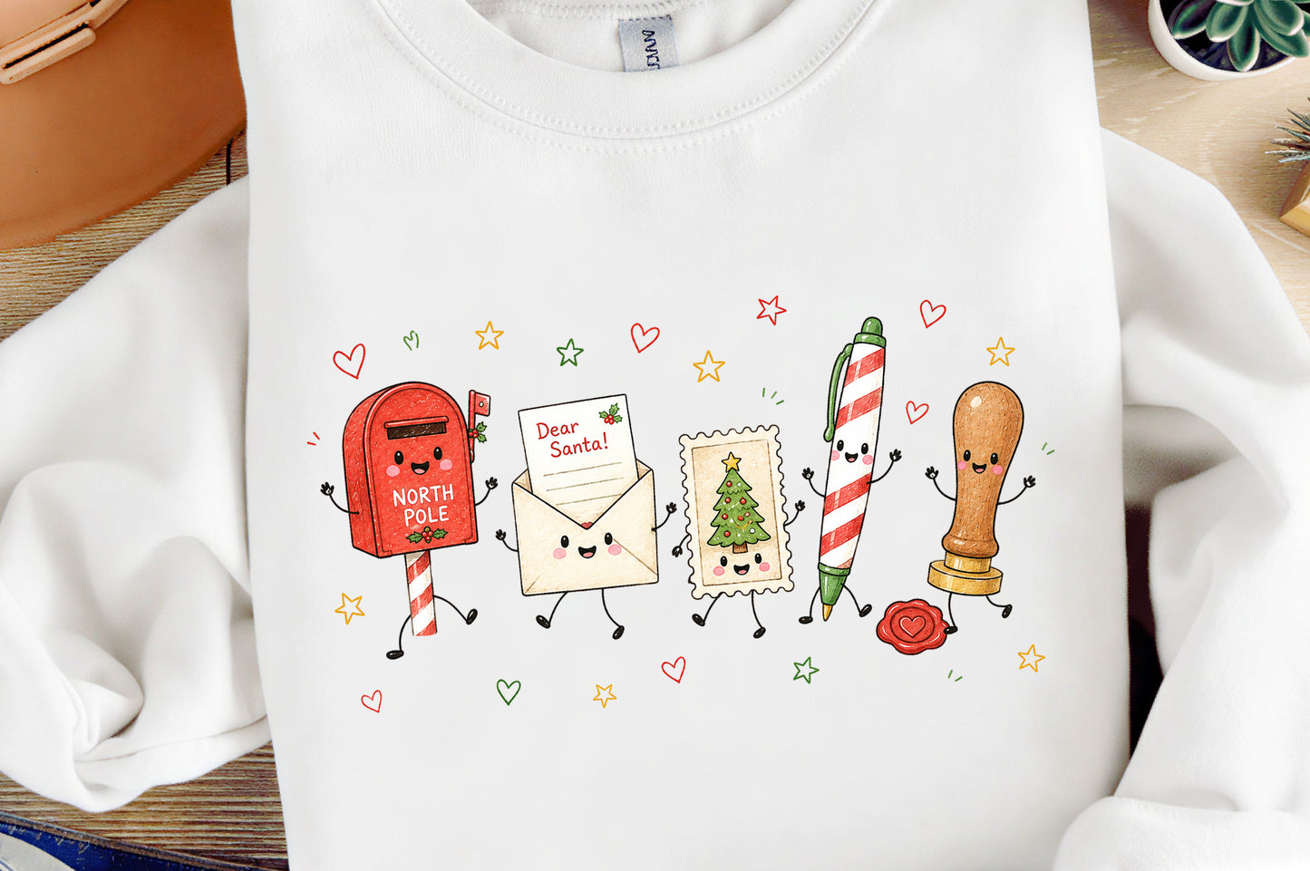 Christmas Mail Doodle PNG, Santa Letter North Pole Candy Cane Holiday Sublimation Design