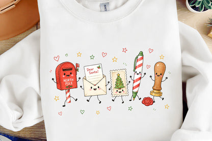 Christmas Mail Doodle PNG, Santa Letter North Pole Candy Cane Holiday Sublimation Design