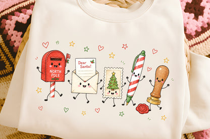 Christmas Mail Doodle PNG, Santa Letter North Pole Candy Cane Holiday Sublimation Design