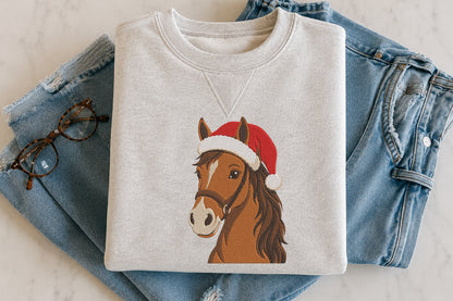 Christmas Horse Embroidery Design