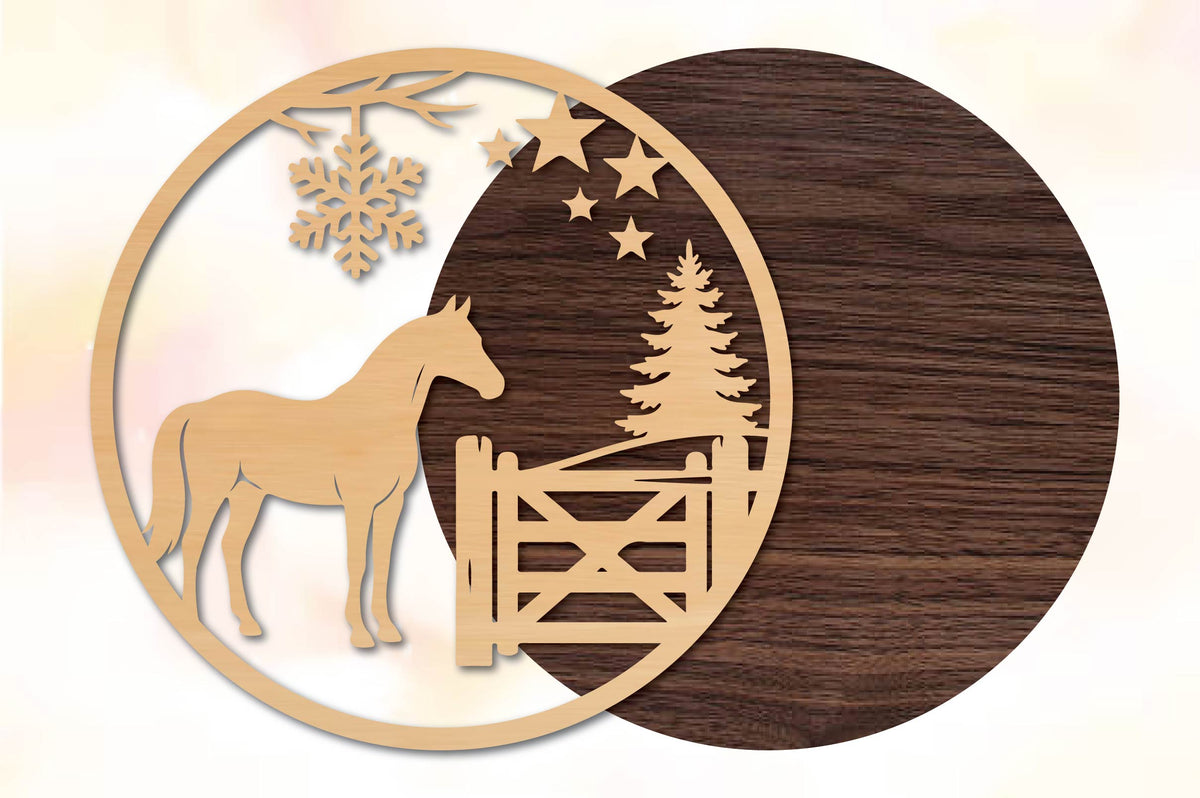 Christmas Horse Farm SVG