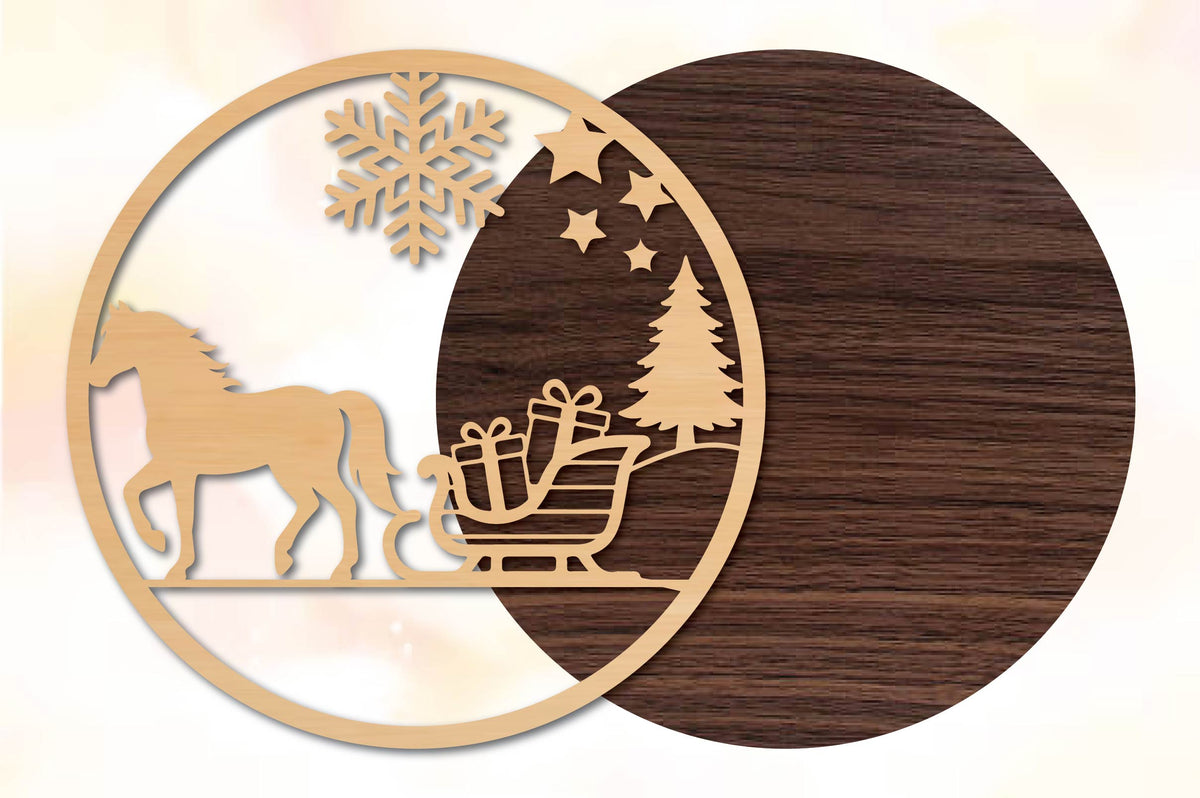 Christmas Horse Sleigh SVG
