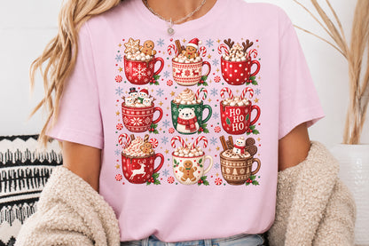 Christmas Hot Chocolate Mugs PNG Cute Holiday Cocoa Sublimation Bundle