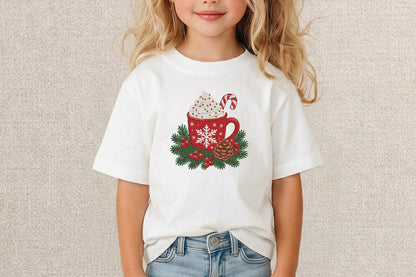 Christmas Hot Cocoa Embroidery Design – Cute Hot Chocolate Mug Machine Embroidery Pattern, Festive Christmas & Winter Embroidery Design