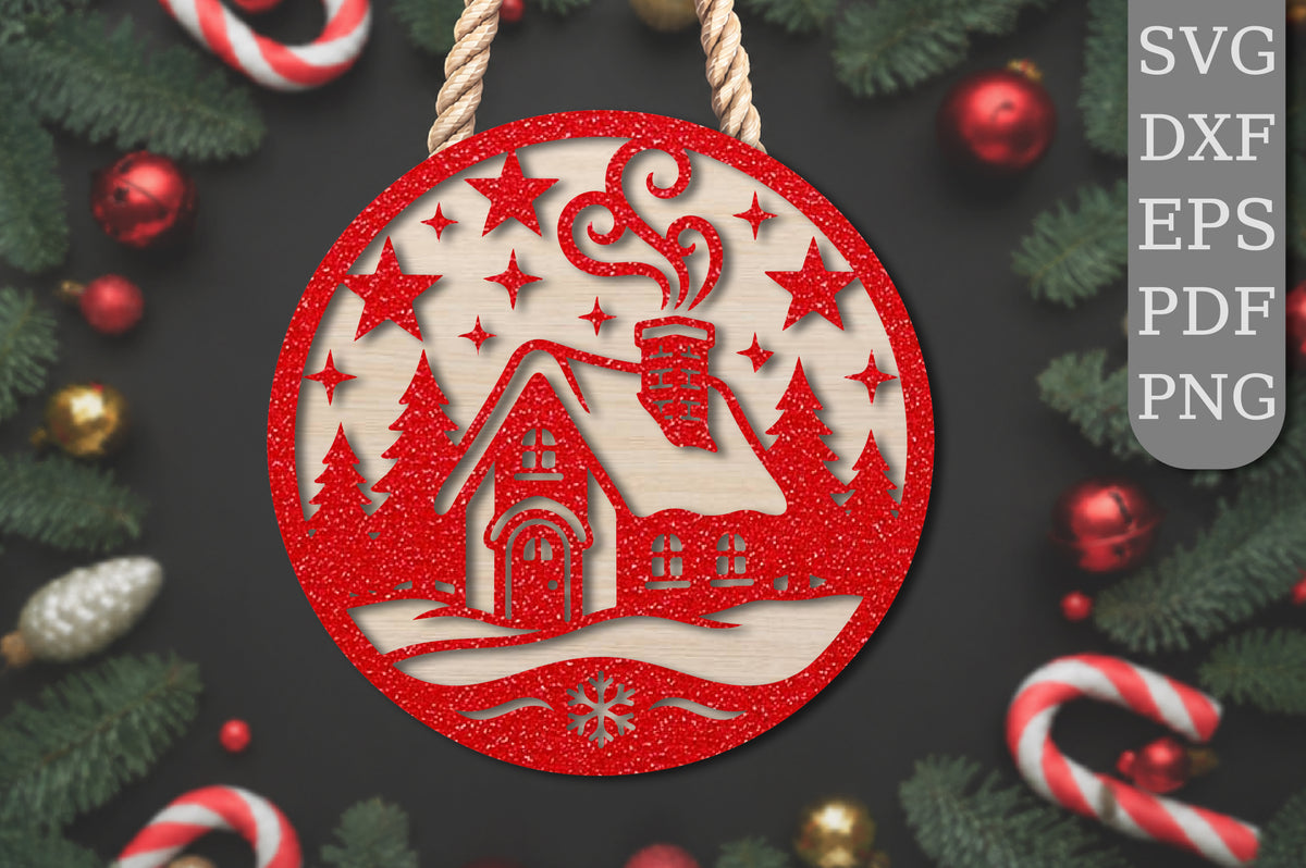 Christmas Village Ornament Laser Cut SVG