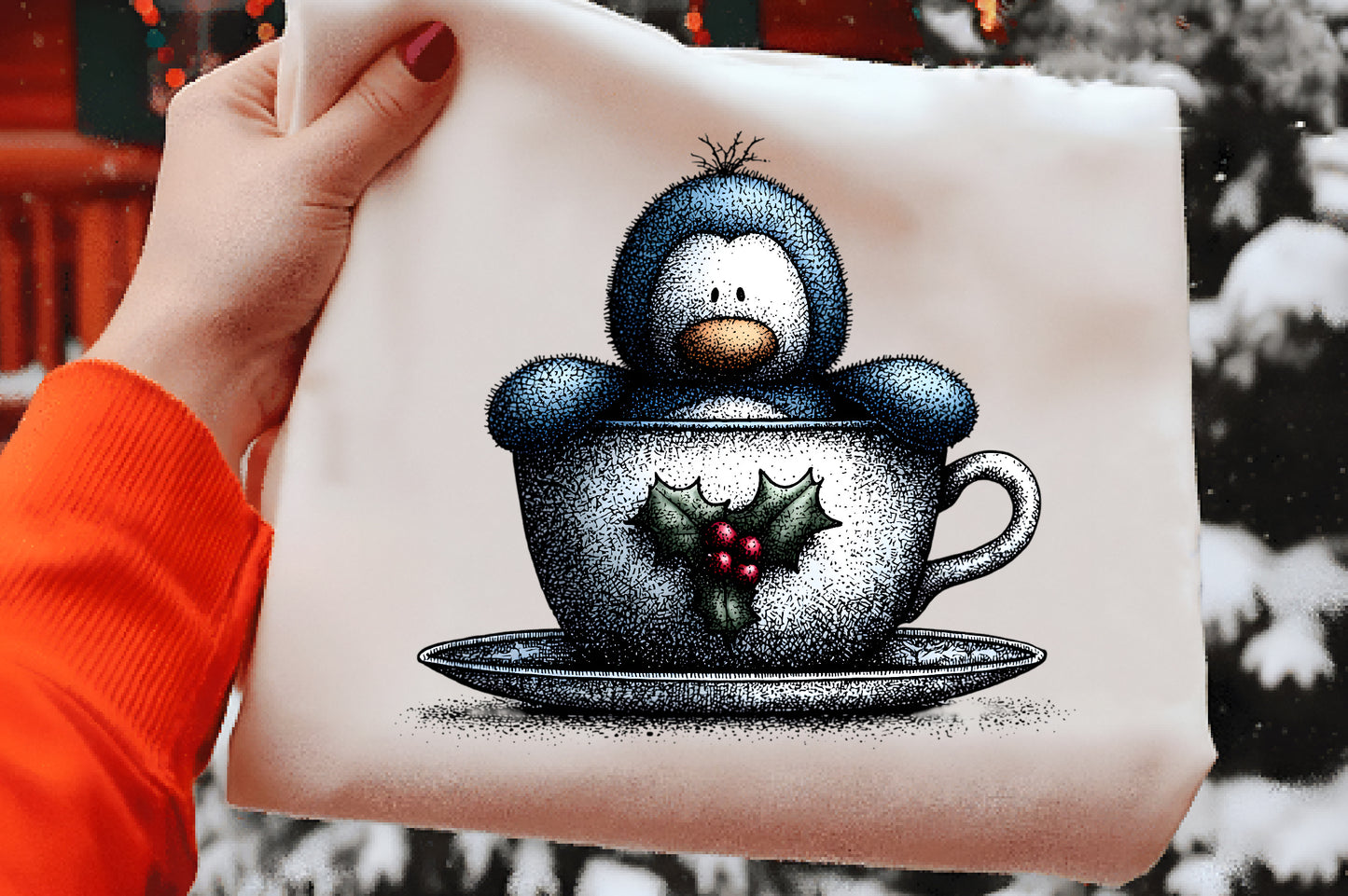 Christmas Ice Blue Penguin Clipart PNG