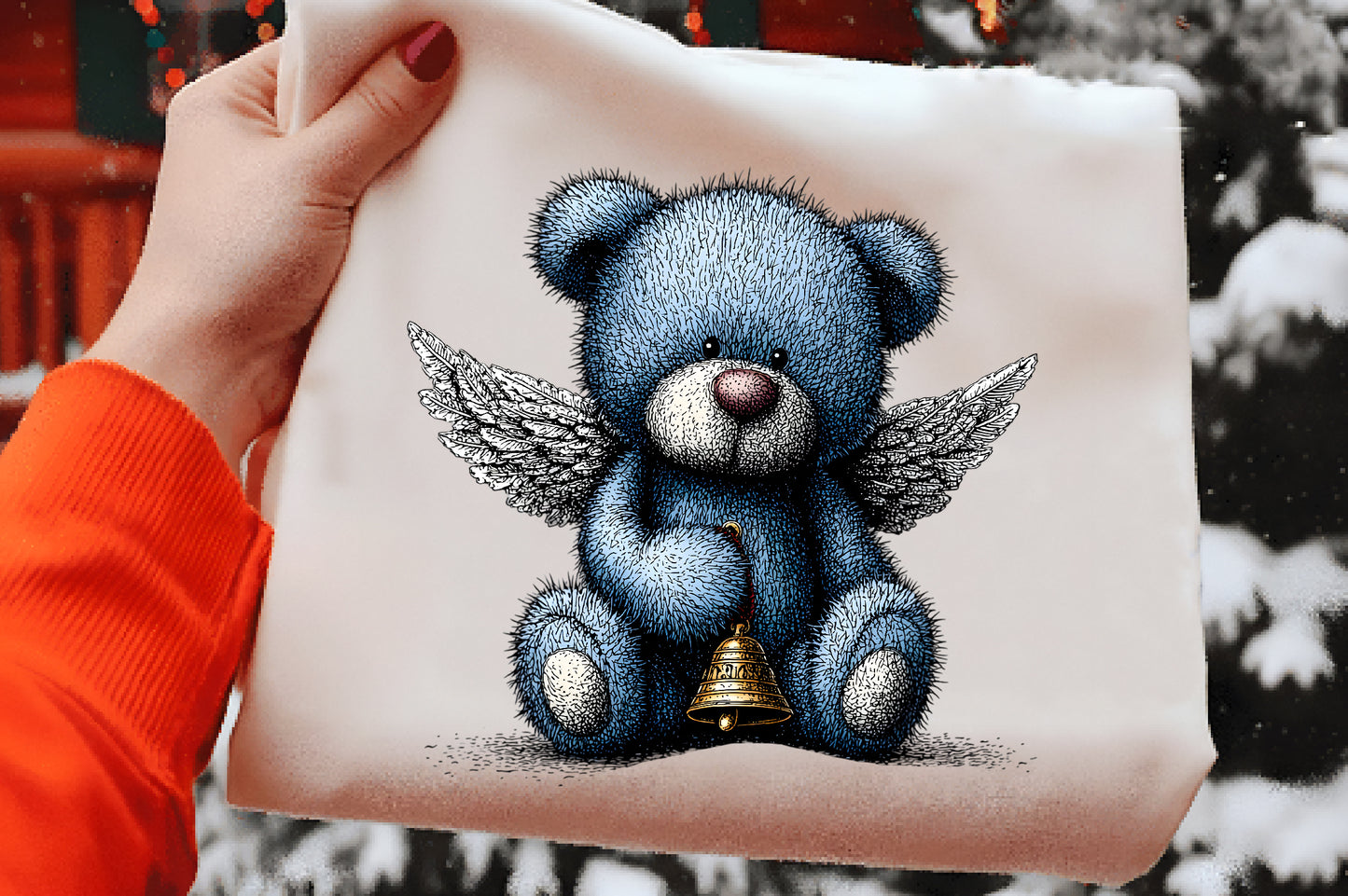 Christmas Ice Blue Teddy Bear Clipart PNG