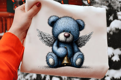 Christmas Ice Blue Teddy Bear Clipart PNG