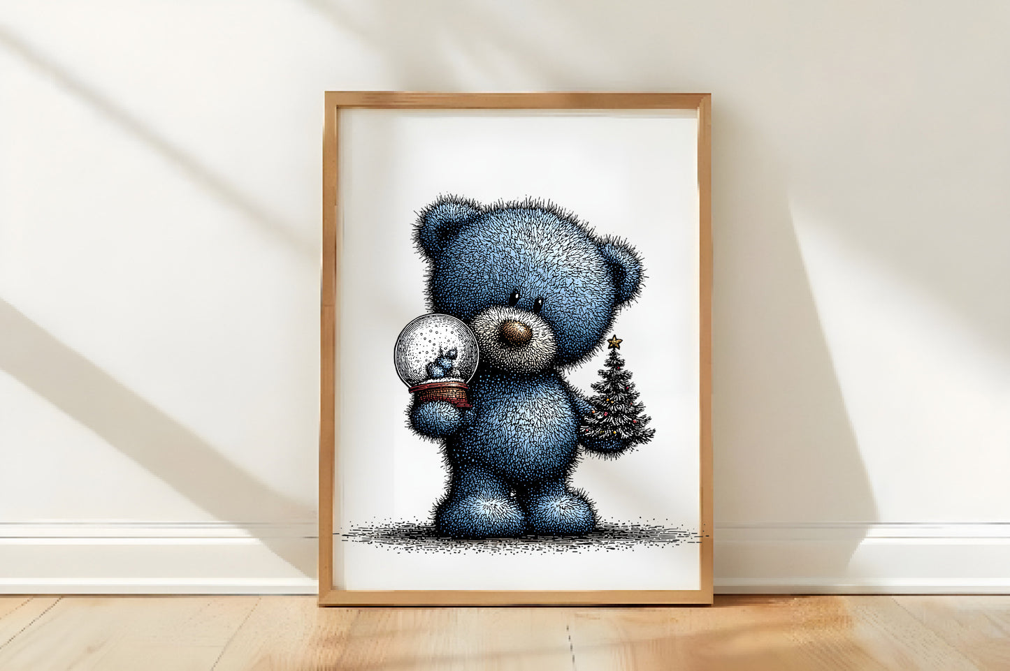 Christmas Ice Blue Teddy Bear Clipart PNG