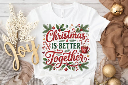 Christmas Is Better Together PNG, Christmas Couple Holiday Sublimation Design, Festive Christmas Quote PNG