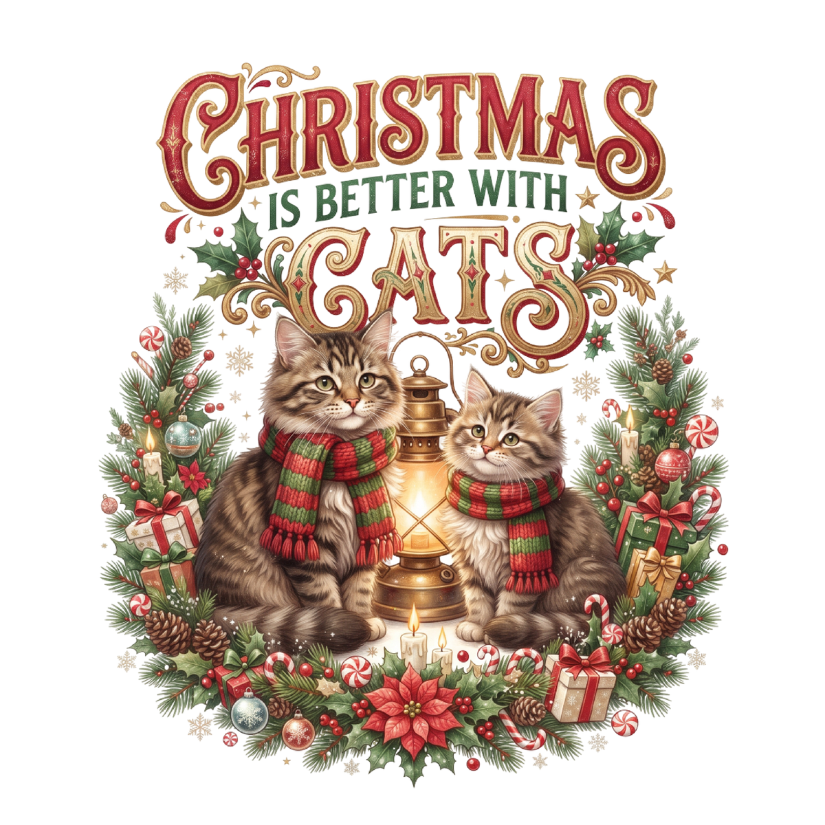 Christmas Is Better With Cats PNG