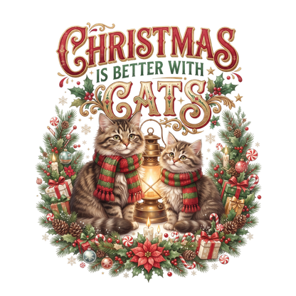 Christmas Is Better With Cats PNG