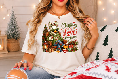 Christmas Is My Love Language PNG Cute Duck Sublimation Design