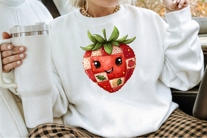 Christmas Kawaii Cute Fruit Patchwork Clipart PNG Bundle
