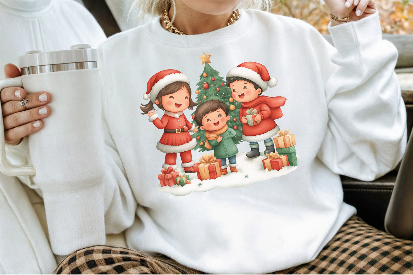 Christmas Kids Watercolor Clipart PNG Bundle
