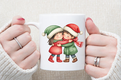 Christmas Kids Watercolor Clipart PNG Bundle